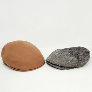 VALUE BUNDLE: 2 Men's Ivy Caps Wool Driving Flat Caps Newsboy Golf Hat